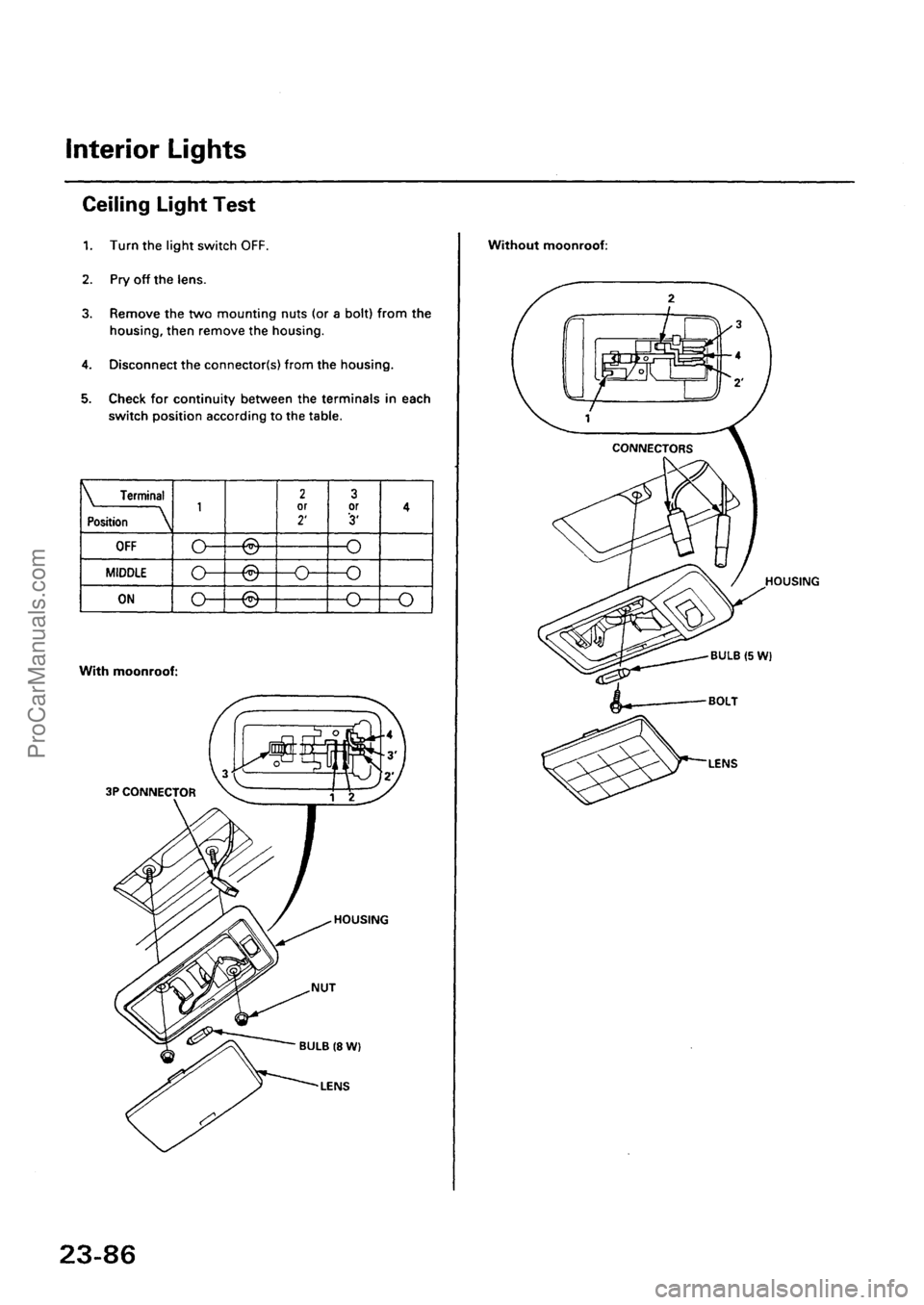 ACURA INTEGRA 1990  Service Repair Manual ProCarManuals.com 