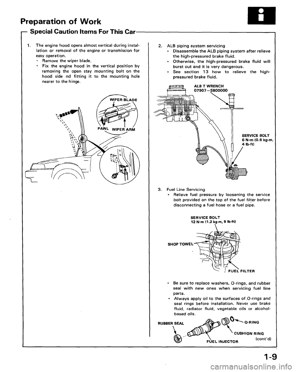 ACURA LEGEND 1988  Service User Guide 