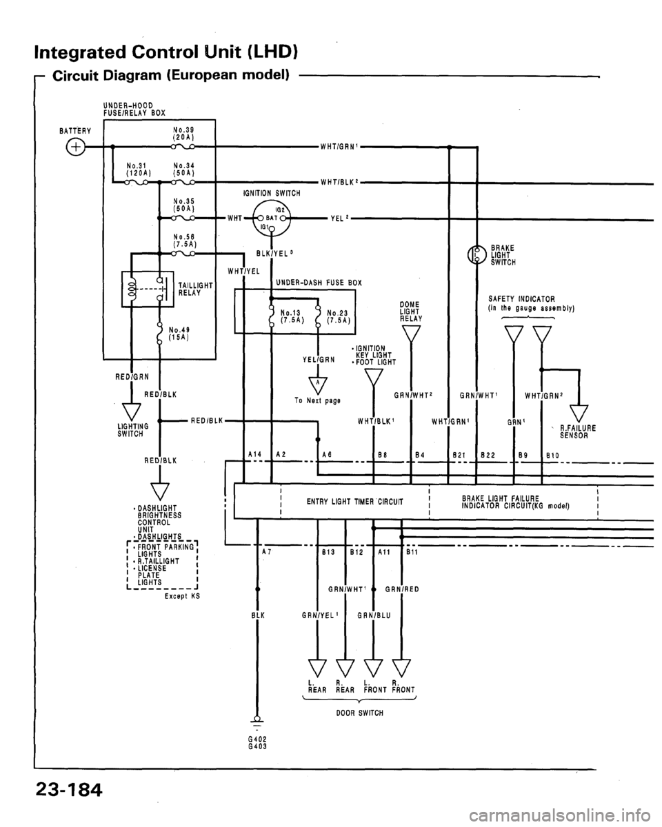 ACURA LEGEND 1991  Service Repair Manual 
