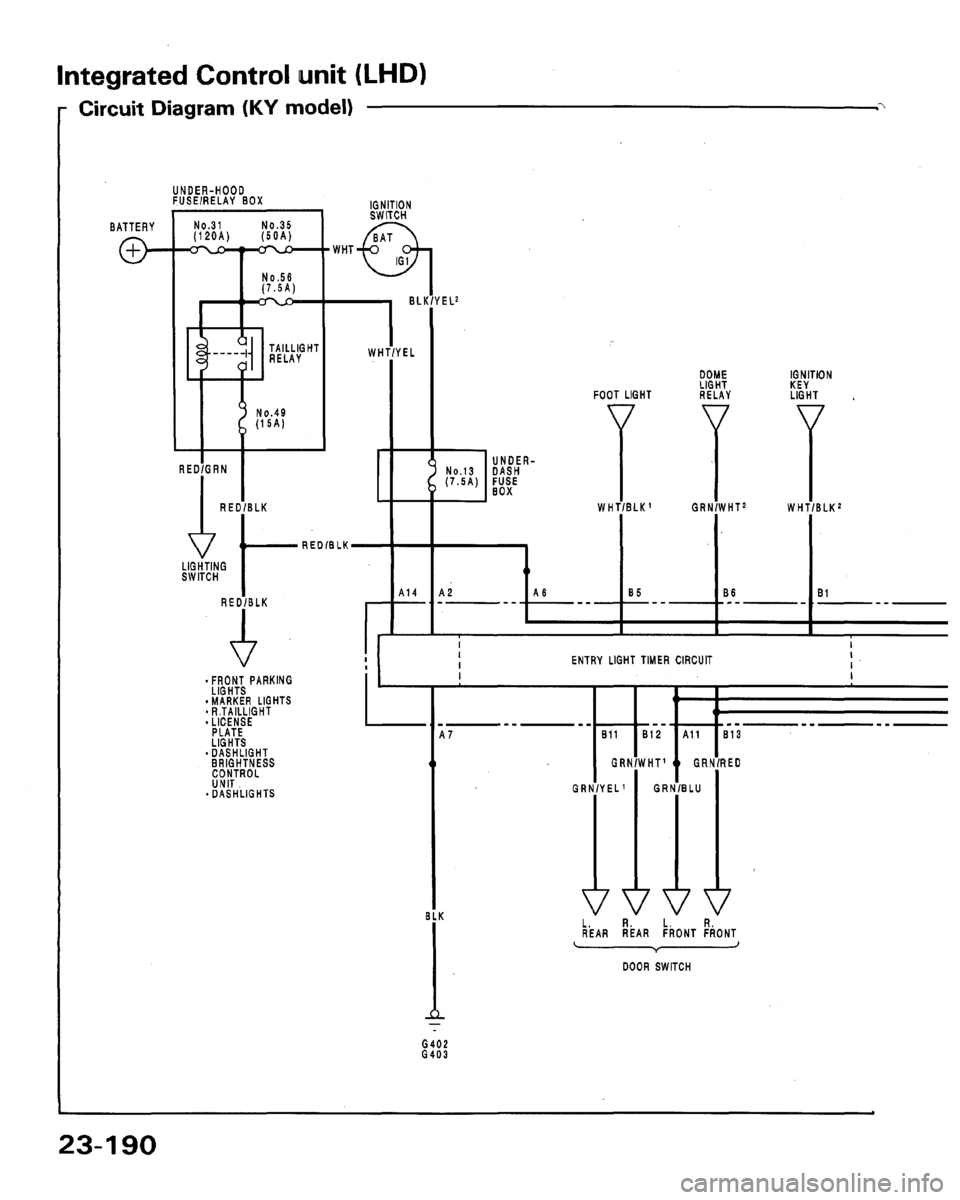 ACURA LEGEND 1991  Service Repair Manual 