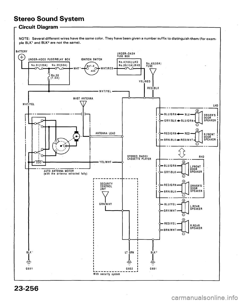ACURA LEGEND 1991  Service Repair Manual 