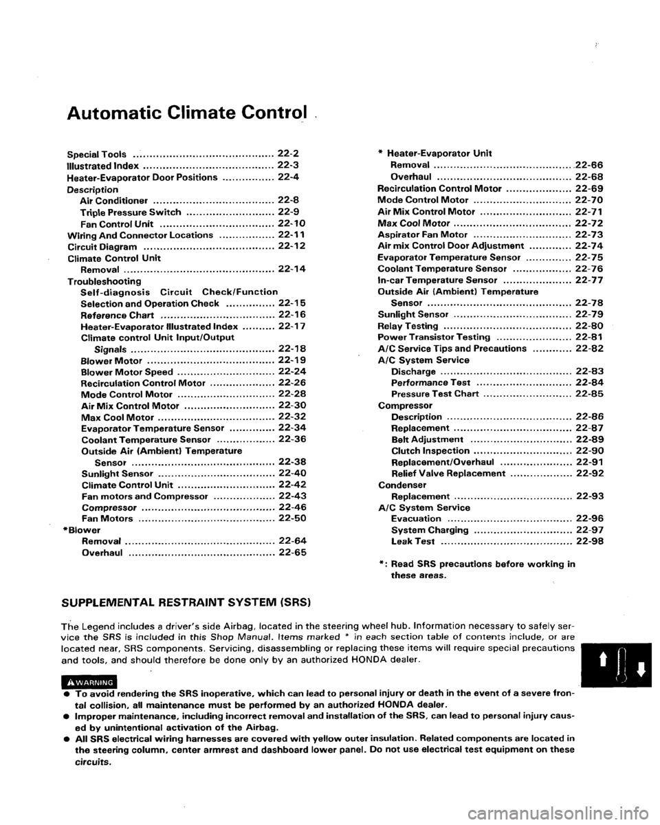 ACURA LEGEND 1991 Service Repair Manual ACURA LEGEND 1991 Service Repair Manual