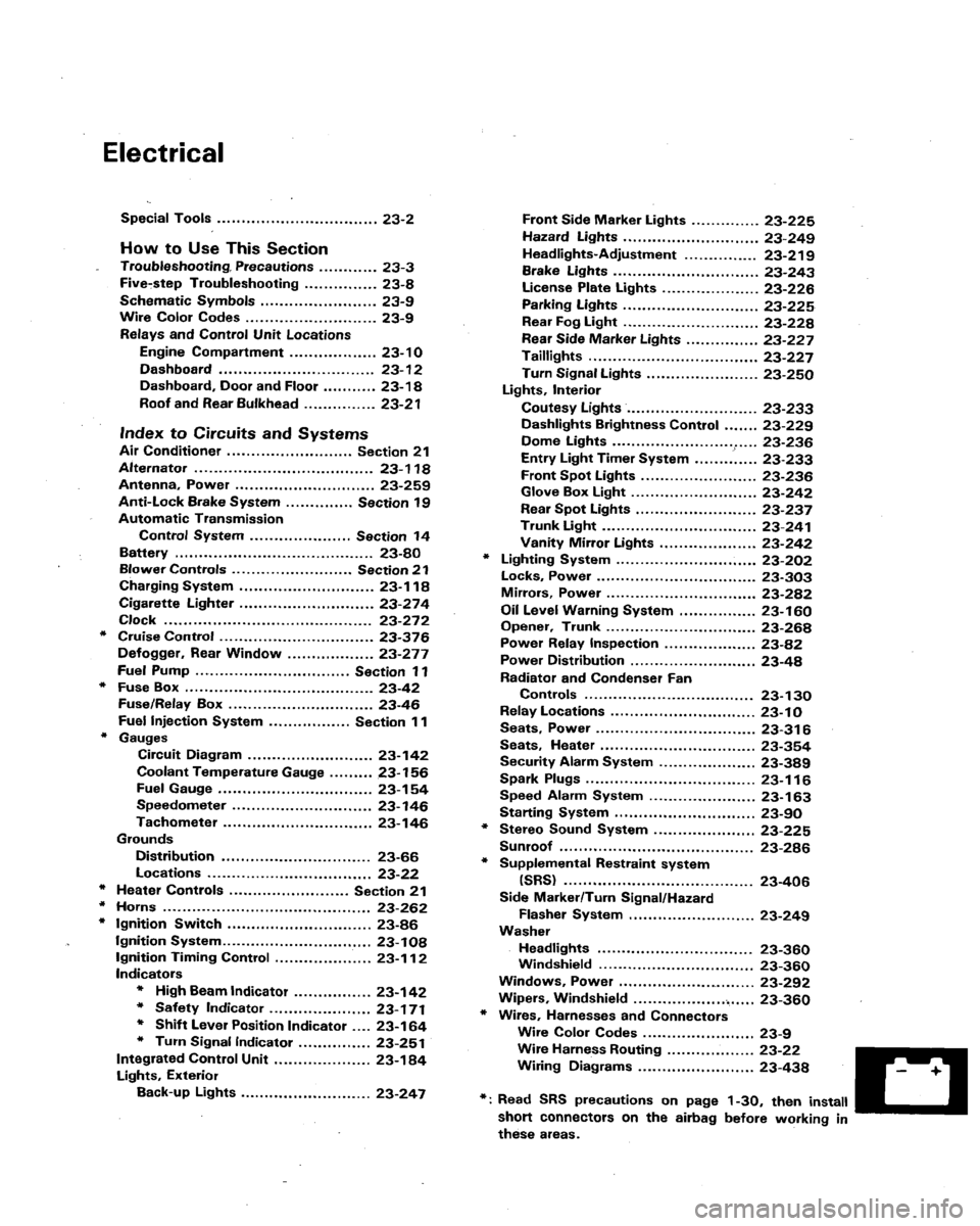 ACURA LEGEND 1991  Service Repair Manual 