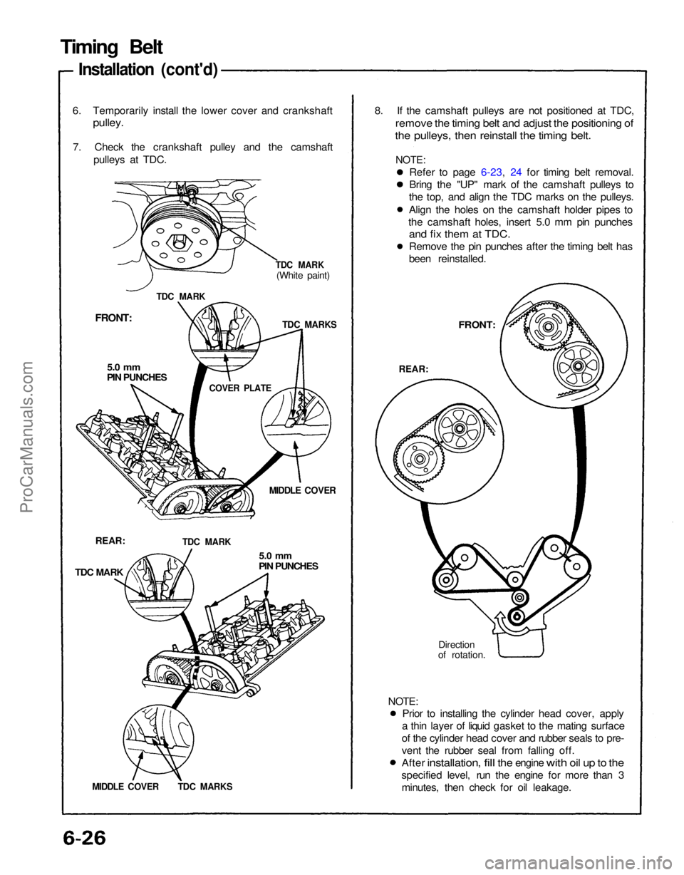 ACURA NSX 1991 Service Repair Manual
Prior to installing the cylinder head cover, apply
a thin layer of liquid gasket to the mating surface
of the cylinder head cover and rubber seals to pre-
vent the rubber seal from falling off.
After ACURA NSX 1991 Service Repair Manual
Prior to installing the cylinder head cover, apply
a thin layer of liquid gasket to the mating surface
of the cylinder head cover and rubber seals to pre-
vent the rubber seal from falling off.
After