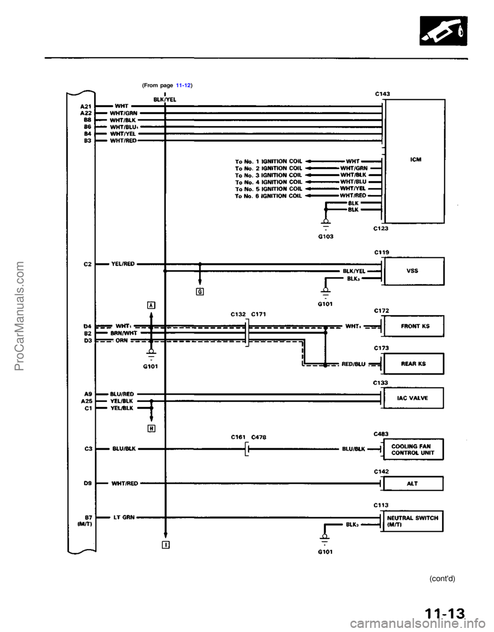 ACURA NSX 1991  Service Repair Manual 
(From page 11-12)

(cont'd)ProCarManuals.com 