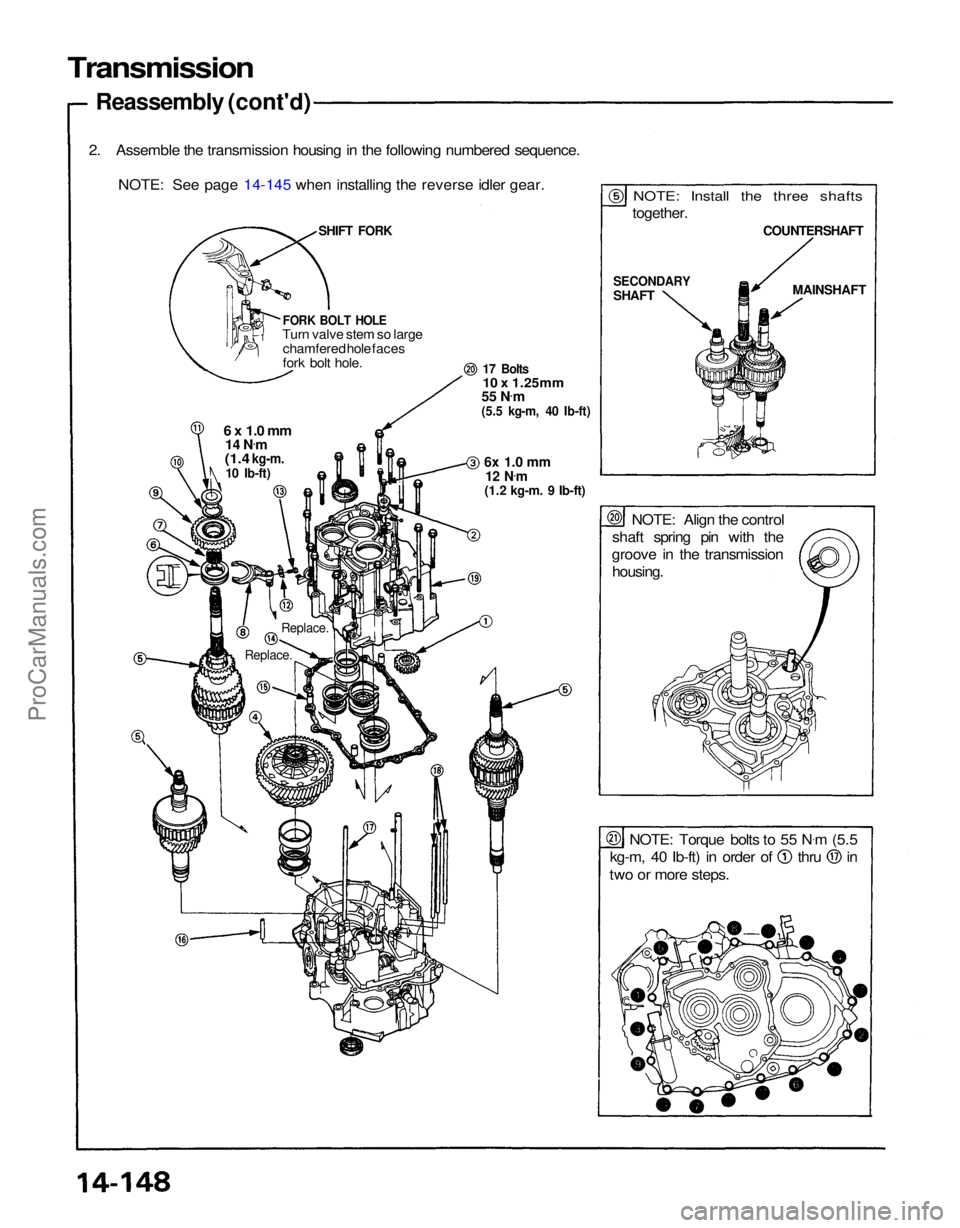 ACURA NSX 1991 Service Repair Manual
NOTE: Torque bolts to 55 N
.
m (5.5 kg-m, 40 Ib-ft) in order of thru in
two or more steps. NOTE: Align the control
shaft spring pin with the
groove in the transmission housing.
6x 1.0 mm
12 N .
m
ACURA NSX 1991 Service Repair Manual
NOTE: Torque bolts to 55 N
.
m (5.5 kg-m, 40 Ib-ft) in order of thru in
two or more steps. NOTE: Align the control
shaft spring pin with the
groove in the transmission housing.
6x 1.0 mm
12 N .
m