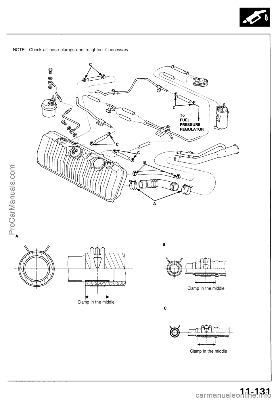 ACURA NSX 1991 Service Repair Manual
NOTE: Check all hose clamps and retighten if necessary.
Clamp in the middle
Clamp in the middle
Clamp in the middleProCarManuals.com ACURA NSX 1991 Service Repair Manual
NOTE: Check all hose clamps and retighten if necessary.
Clamp in the middle
Clamp in the middle
Clamp in the middleProCarManuals.com