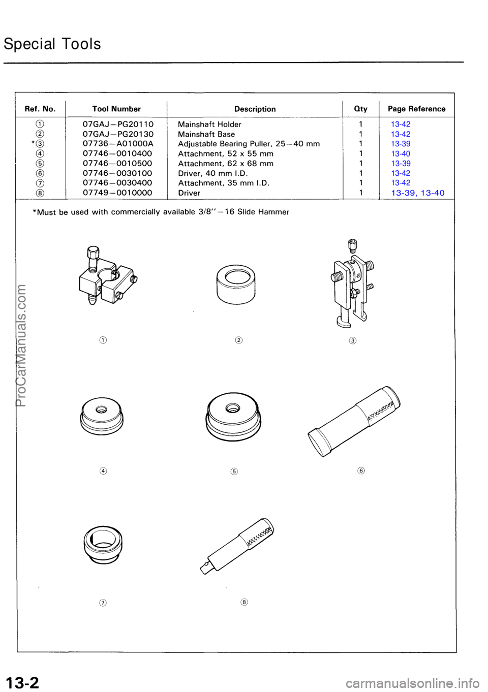 ACURA NSX 1991  Service Repair Manual 13-42
13-4 2
13-3 9
13-4 0
13-3 9
13-4 2
13-4 2
13-39, 13-4 0
Special Tool s
ProCarManuals.com 