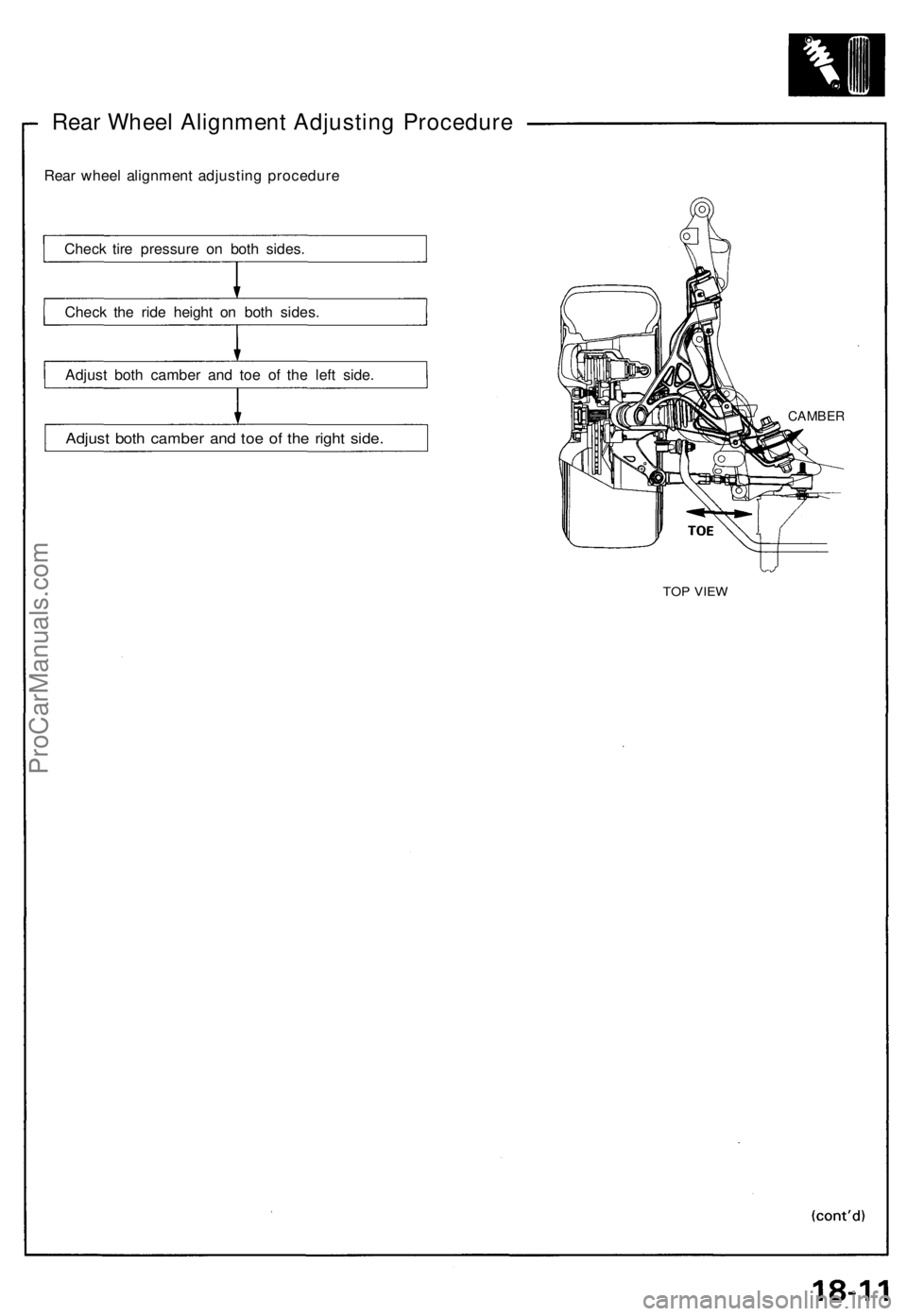 ACURA NSX 1991 Service Repair Manual Rear Whee l Alignmen t Adjustin g Procedur e
Rear whee l alignmen t adjustin g procedur e
Chec k tir e pressur e o n bot h sides .
Chec k th e rid e heigh t o n bot h sides .
Adjus t bot h cambe r an ACURA NSX 1991 Service Repair Manual Rear Whee l Alignmen t Adjustin g Procedur e
Rear whee l alignmen t adjustin g procedur e
Chec k tir e pressur e o n bot h sides .
Chec k th e rid e heigh t o n bot h sides .
Adjus t bot h cambe r an