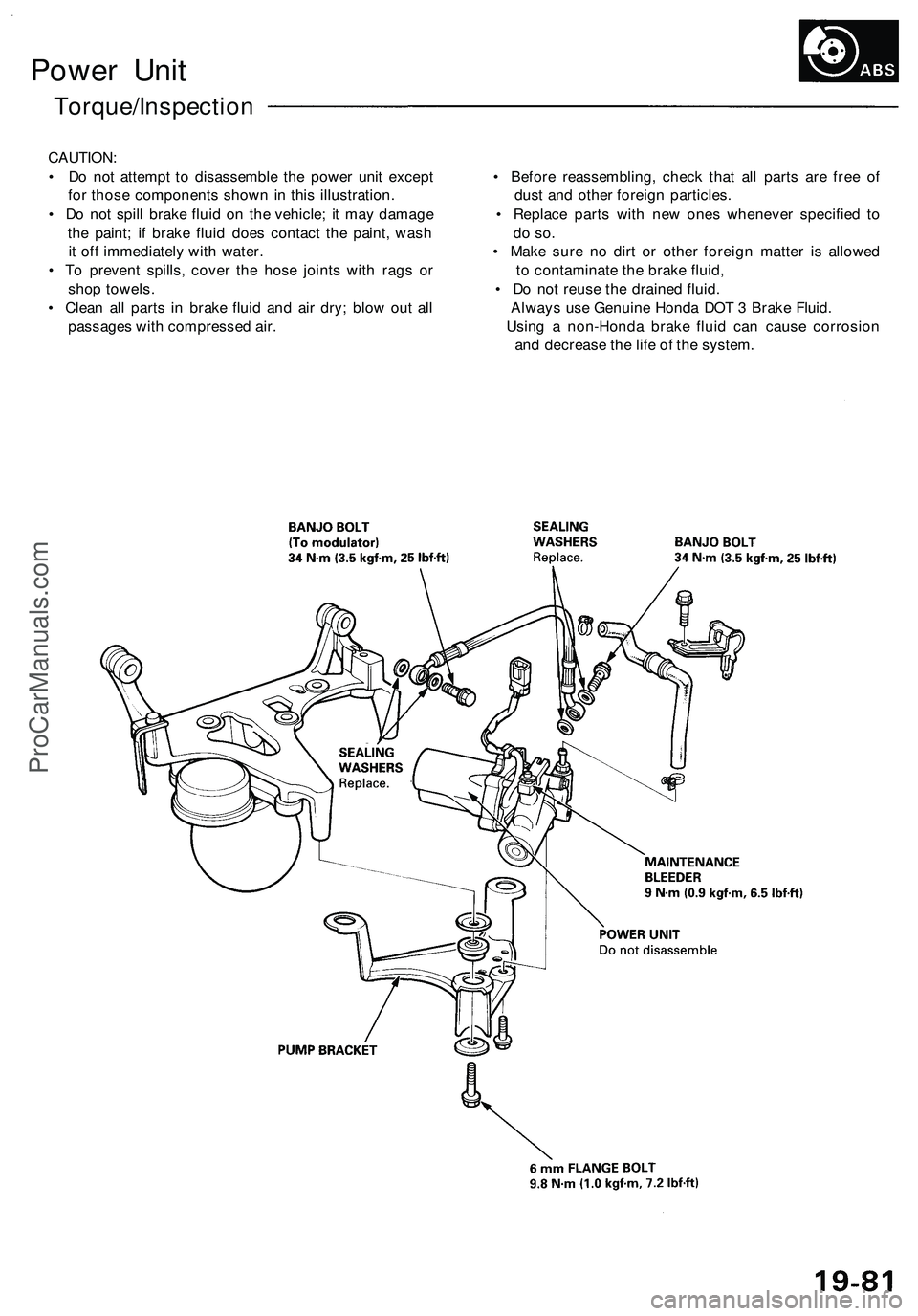 ACURA NSX 1997 Service Repair Manual
Power Unit
Torque/Inspection
CAUTION:
• Do not attempt to disassemble the power unit except • Before reassembling, check that all parts are free of
for those components shown in this illustra ACURA NSX 1997 Service Repair Manual
Power Unit
Torque/Inspection
CAUTION:
• Do not attempt to disassemble the power unit except • Before reassembling, check that all parts are free of
for those components shown in this illustra