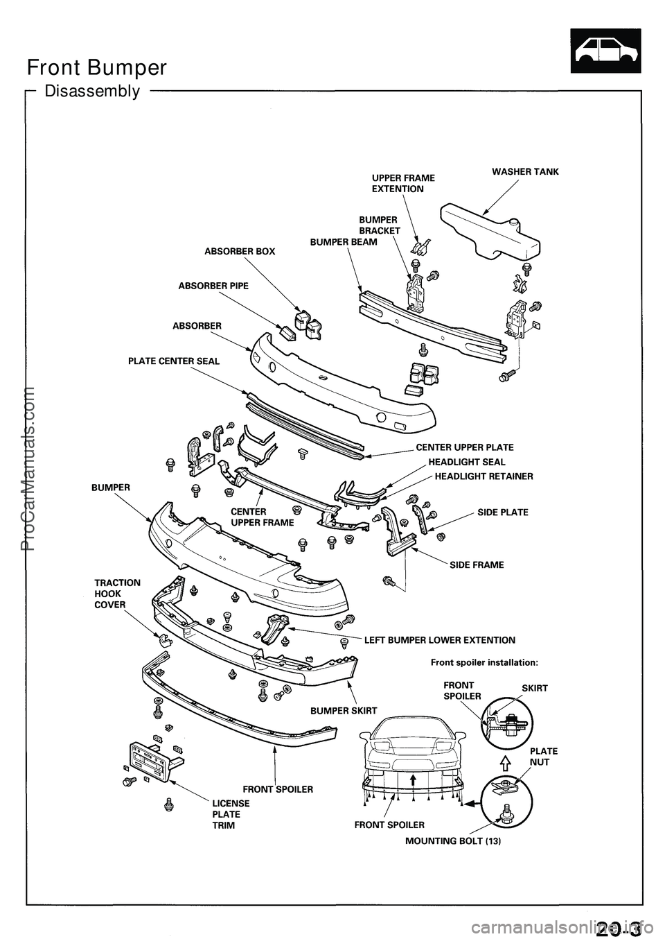 ACURA NSX 1997  Service Repair Manual Disassembly
Front Bumper
ProCarManuals.com 