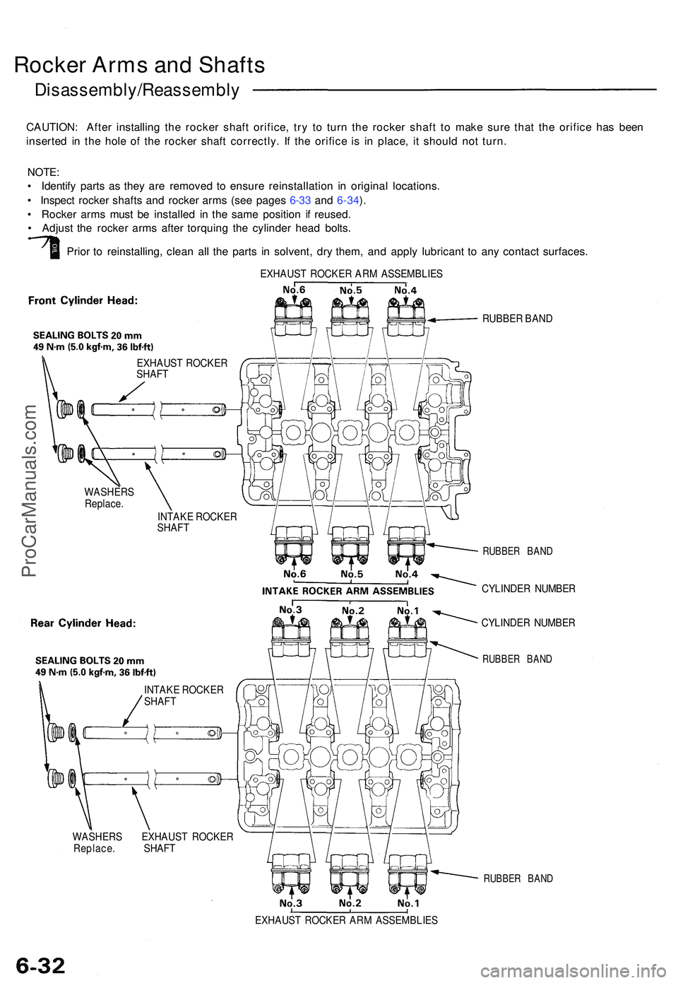 ACURA NSX 1997 Service Repair Manual Rocker Arm s an d Shaft s
Disassembly/Reassembl y
CAUTION: Afte r installin g th e rocke r shaf t orifice , tr y t o tur n th e rocke r shaf t t o mak e sur e tha t th e orific e ha s bee n
inserte d ACURA NSX 1997 Service Repair Manual Rocker Arm s an d Shaft s
Disassembly/Reassembl y
CAUTION: Afte r installin g th e rocke r shaf t orifice , tr y t o tur n th e rocke r shaf t t o mak e sur e tha t th e orific e ha s bee n
inserte d