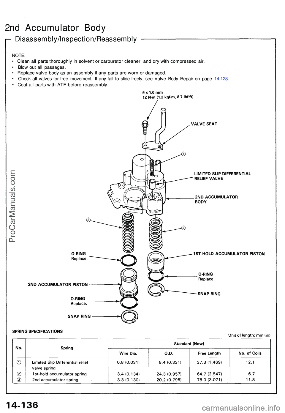 ACURA NSX 1997  Service Repair Manual Disassembly/Inspection/Reassembly
NOTE:
• Clea n al l part s thoroughl y i n solven t o r carbureto r cleaner , an d dr y wit h compresse d air .
•  Blo w ou t al l passages .
•  Replac e valv e