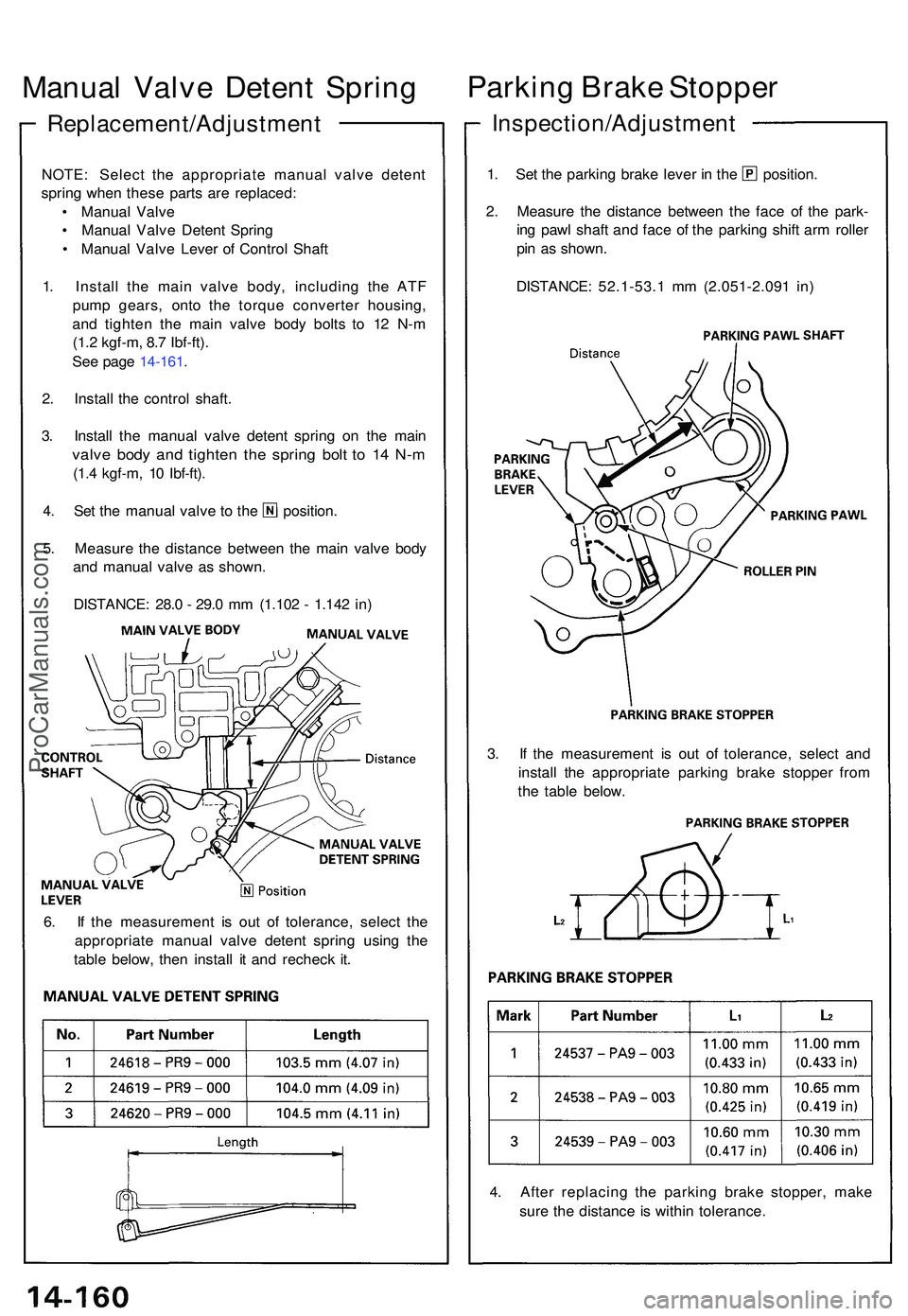 ACURA NSX 1997 Service Repair Manual Replacement/Adjustment
Manual Valv e Deten t Sprin gParkin
g Brak e Stoppe r
Inspection/Adjustmen t
NOTE: Selec t th e appropriat e manua l valv e deten t
sprin g whe n thes e part s ar e replaced :
â ACURA NSX 1997 Service Repair Manual Replacement/Adjustment
Manual Valv e Deten t Sprin gParkin
g Brak e Stoppe r
Inspection/Adjustmen t
NOTE: Selec t th e appropriat e manua l valv e deten t
sprin g whe n thes e part s ar e replaced :
â