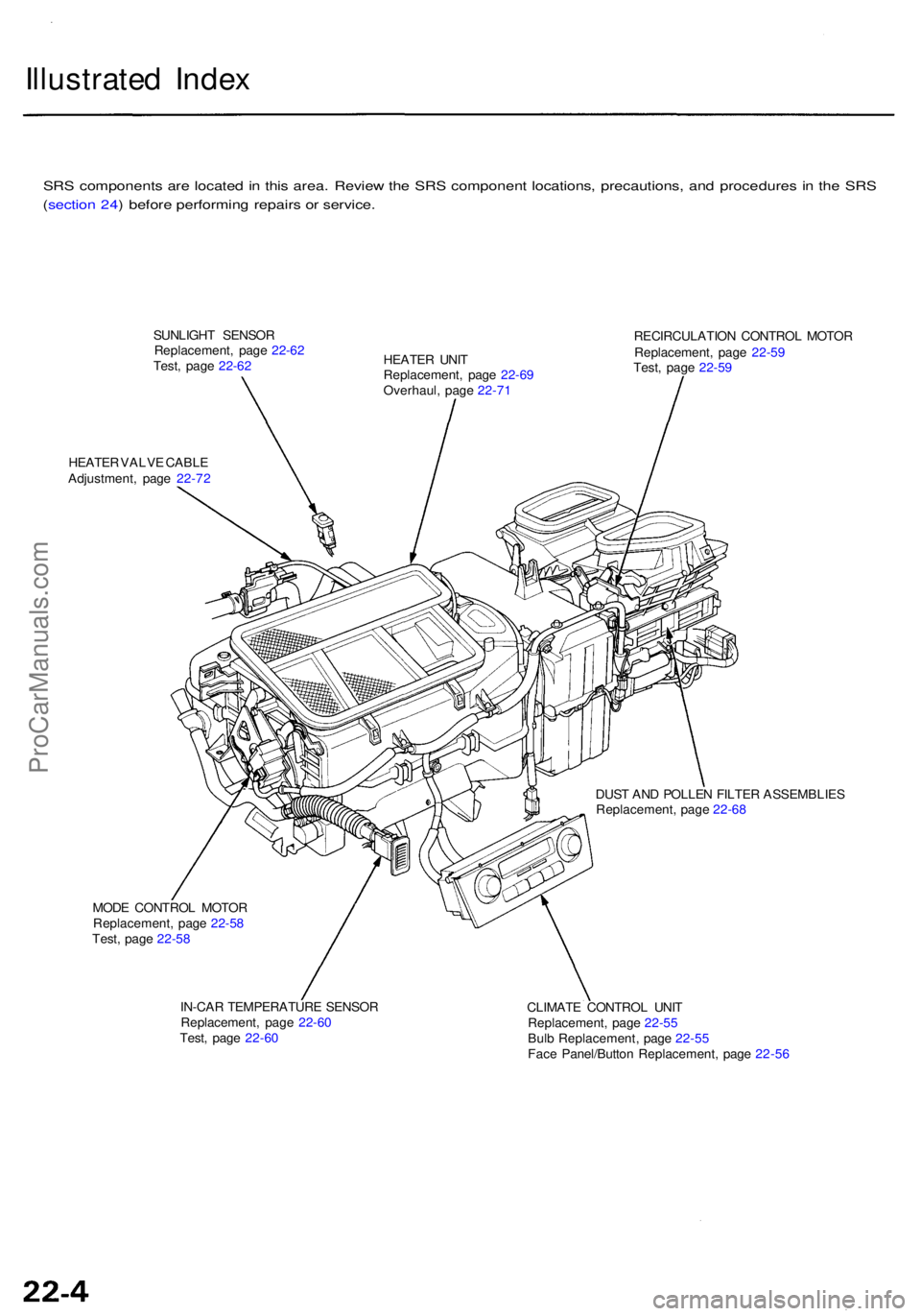 ACURA RL KA9 1996 Service Repair Manual Illustrated Inde x
SRS component s ar e locate d in thi s area . Revie w th e SR S componen t locations , precautions , an d procedure s i n th e SR S
( sectio n 24 ) befor e performin g repair s o ACURA RL KA9 1996 Service Repair Manual Illustrated Inde x
SRS component s ar e locate d in thi s area . Revie w th e SR S componen t locations , precautions , an d procedure s i n th e SR S
( sectio n 24 ) befor e performin g repair s o