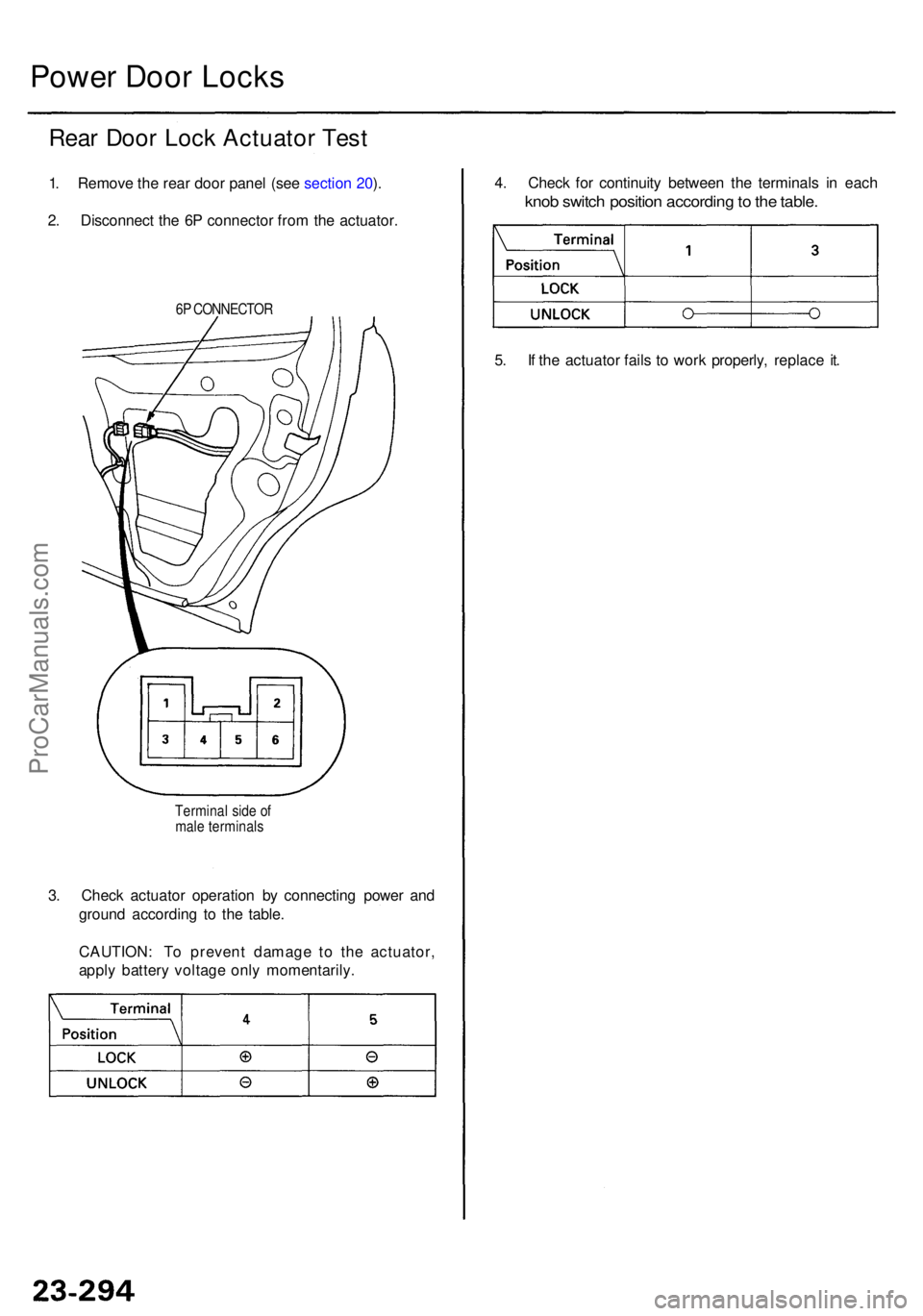 ACURA RL KA9 1996 Service Repair Manual 3. Chec k actuato r operatio n b y connectin g powe r an d
groun d accordin g t o th e table .
CAUTION : T o preven t damag e t o th e actuator ,
appl y batter y voltag e onl y momentarily .
Terminal ACURA RL KA9 1996 Service Repair Manual 3. Chec k actuato r operatio n b y connectin g powe r an d
groun d accordin g t o th e table .
CAUTION : T o preven t damag e t o th e actuator ,
appl y batter y voltag e onl y momentarily .
Terminal