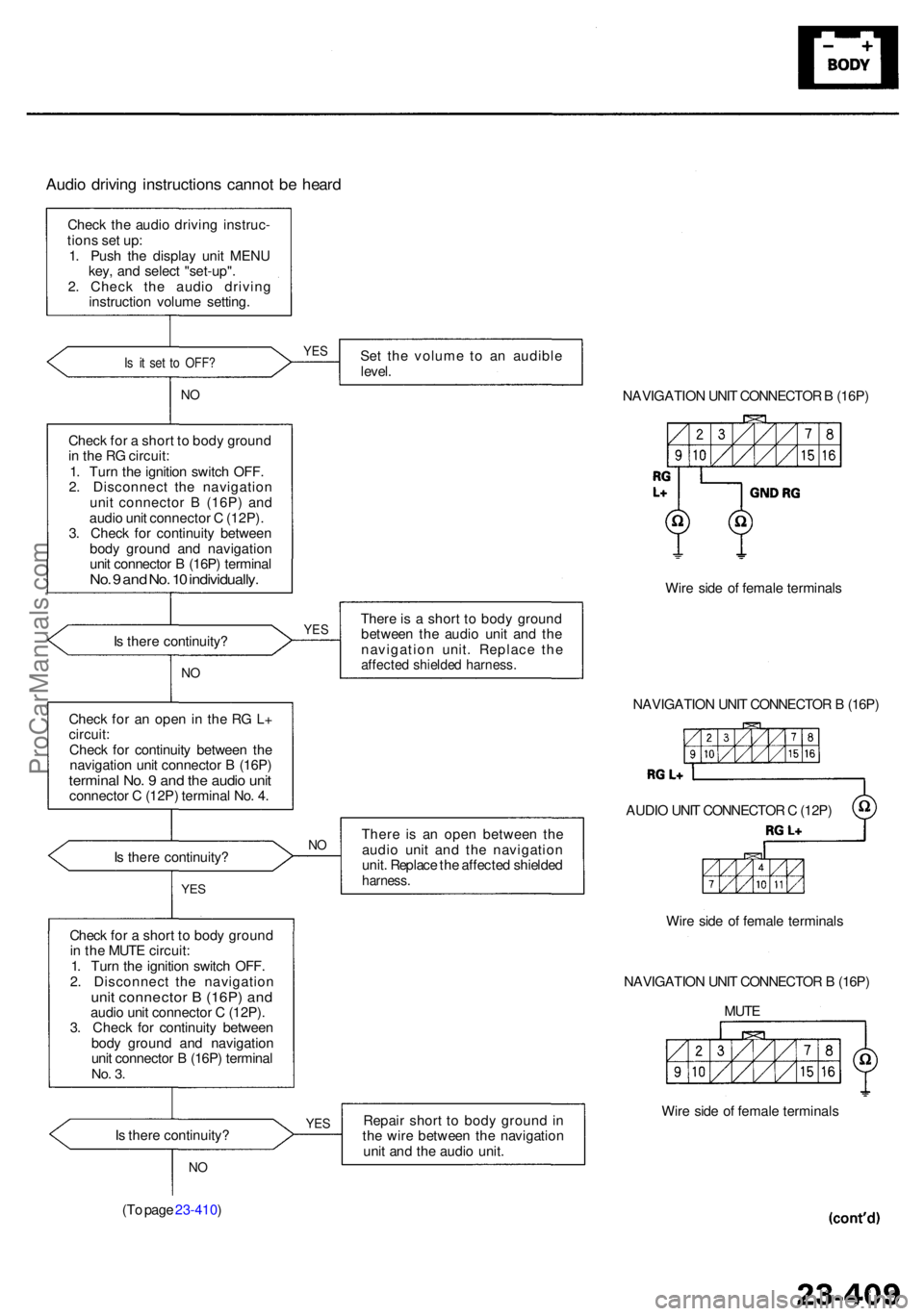 ACURA RL KA9 1996  Service Owners Guide Audio drivin g instruction s canno t b e hear d
Chec k th e audi o drivin g instruc -
tion s se t up :
1 . Pus h th e displa y uni t MEN U
key , an d selec t "set-up" .
2 . Chec k th e audi o 