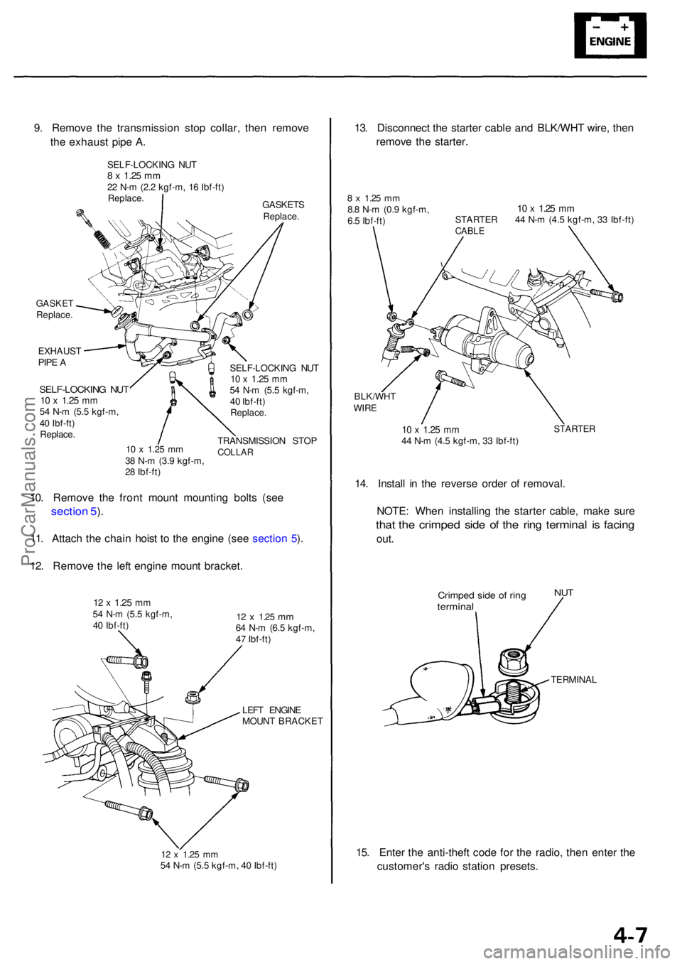 ACURA RL KA9 1996 Service Repair Manual GASKETReplace .
EXHAUS T
PIP E A
SELF-LOCKIN G NU T10 x 1.2 5 mm54 N- m (5. 5 kgf-m ,
4 0 Ibf-ft )
Replace .
10 x 1.2 5 mm38 N- m (3. 9 kgf-m ,
2 8 Ibf-ft ) SELF-LOCKIN
G NU T
10 x 1.2 5 mm54 ACURA RL KA9 1996 Service Repair Manual GASKETReplace .
EXHAUS T
PIP E A
SELF-LOCKIN G NU T10 x 1.2 5 mm54 N- m (5. 5 kgf-m ,
4 0 Ibf-ft )
Replace .
10 x 1.2 5 mm38 N- m (3. 9 kgf-m ,
2 8 Ibf-ft ) SELF-LOCKIN
G NU T
10 x 1.2 5 mm54