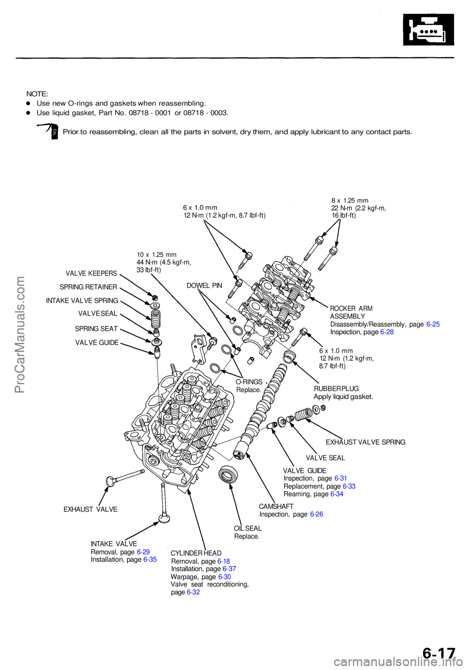ACURA RL KA9 1996  Service Repair Manual NOTE:
Use ne w O-ring s an d gasket s whe n reassembling .
Use liqui d gasket , Par t No . 0871 8 -  000 1 o r 0871 8 -  0003 .
Prior t o  reassembling , clea n al l th e part s in  solvent , dr y the