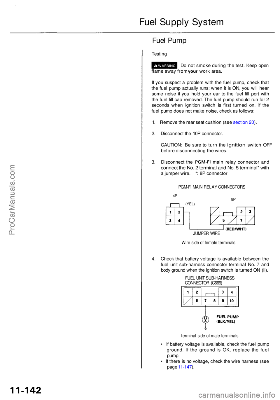 ACURA RL KA9 1996 Service Repair Manual Fuel Suppl y Syste m
Fuel Pum p
Testin g
Do no t smok e durin g th e test . Kee p ope n
flam e awa y fro m you r wor k area .
I f yo u suspec t a proble m wit h th e fue l pump , chec k tha t
th e f ACURA RL KA9 1996 Service Repair Manual Fuel Suppl y Syste m
Fuel Pum p
Testin g
Do no t smok e durin g th e test . Kee p ope n
flam e awa y fro m you r wor k area .
I f yo u suspec t a proble m wit h th e fue l pump , chec k tha t
th e f