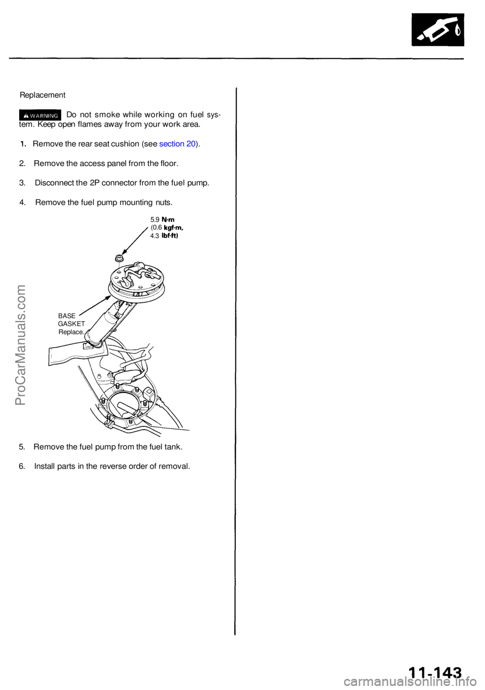 ACURA RL KA9 1996 Service Repair Manual Replacement
Do no t smok e whil e workin g o n fue l sys -
tem. Kee p ope n flame s awa y fro m you r wor k area .
1. Remov e th e rea r sea t cushio n (se e sectio n 20 ).
2 . Remov e th e acces s pa ACURA RL KA9 1996 Service Repair Manual Replacement
Do no t smok e whil e workin g o n fue l sys -
tem. Kee p ope n flame s awa y fro m you r wor k area .
1. Remov e th e rea r sea t cushio n (se e sectio n 20 ).
2 . Remov e th e acces s pa