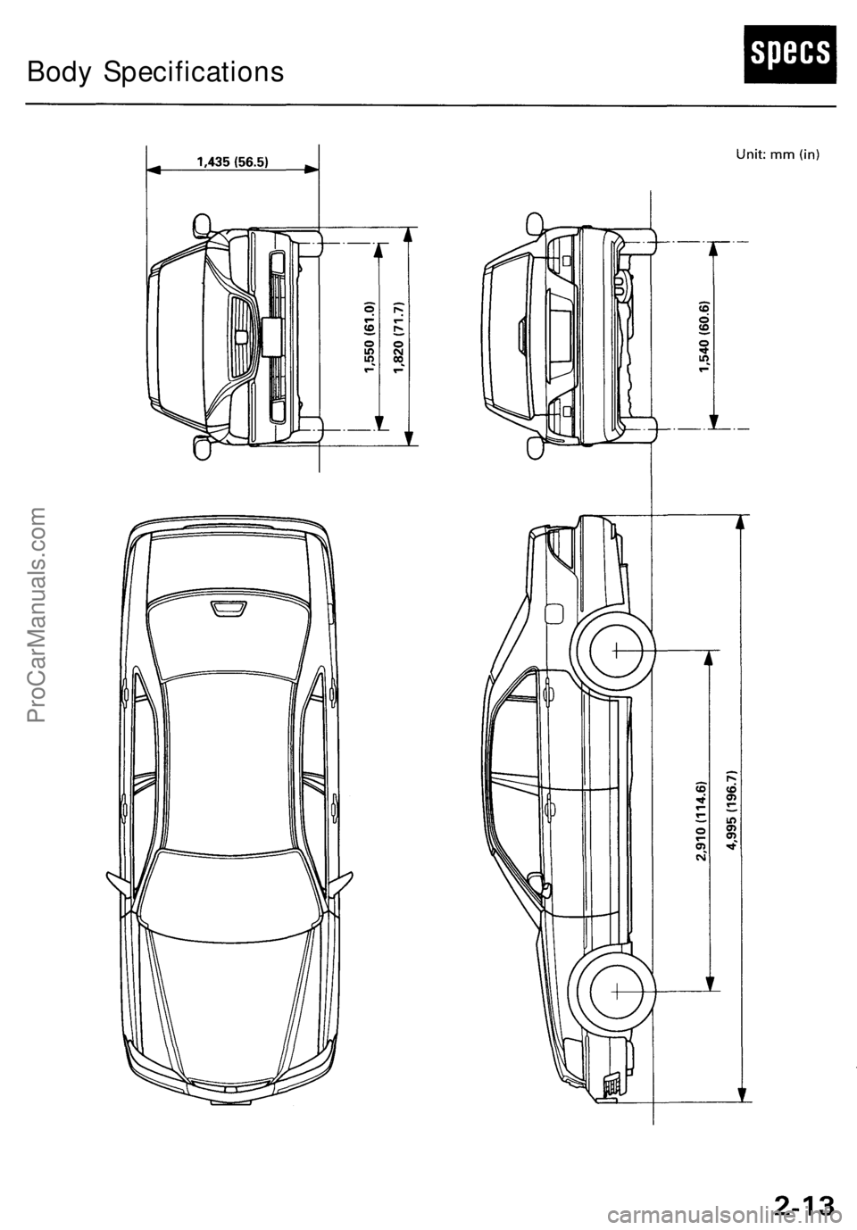 ACURA RL KA9 1996 Service Manual PDF
Body SpecificationsProCarManuals.com ACURA RL KA9 1996 Service Manual PDF
Body SpecificationsProCarManuals.com