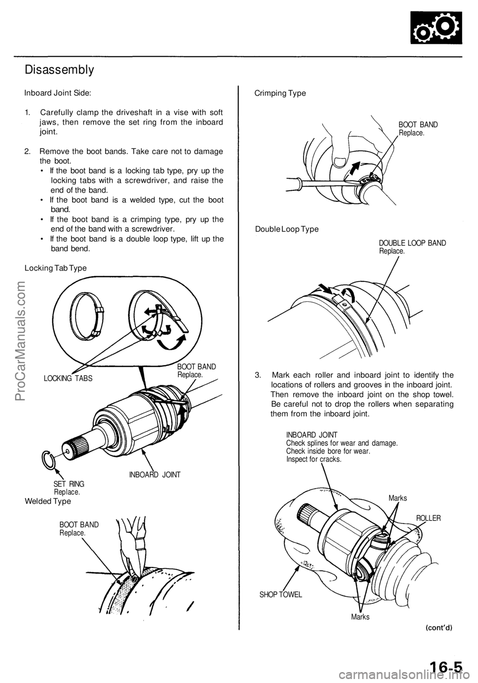 ACURA RL KA9 1996  Service Repair Manual SET RIN GReplace .
Welded Typ e
BOO T BAN DReplace .
INBOARD JOIN T
SHOP TOWE L
Marks
Crimpin g Typ e
BOO T BAN DReplace .
Double Loo p Typ e
DOUBL E LOO P BAN DReplace .
3. Mar k eac h rolle r an d i