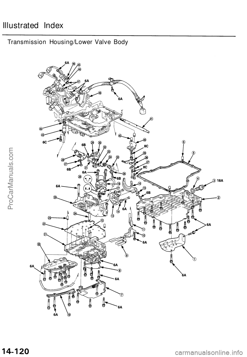 ACURA TL 1995  Service Repair Manual 
Illustrated Index

Transmission Housing/Lower Valve BodyProCarManuals.com 