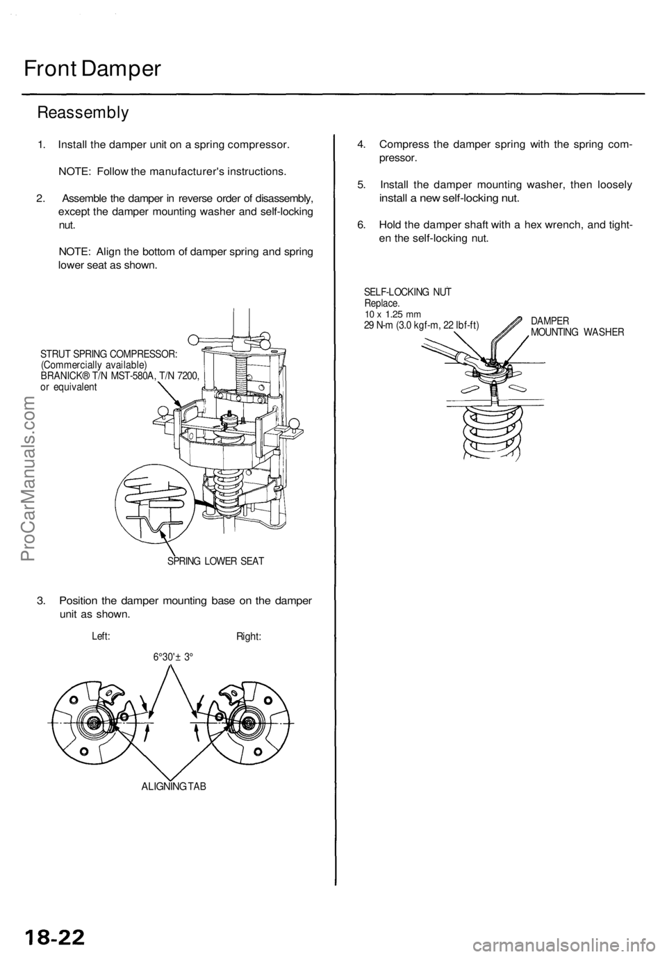 ACURA TL 1995 Service Repair Manual Front Dampe r
Reassembl y
1. Instal l th e dampe r uni t o n a sprin g compressor .
NOTE : Follo w th e manufacturer' s instructions .
2 . Assembl e th e dampe r i n revers e orde r o f disassem ACURA TL 1995 Service Repair Manual Front Dampe r
Reassembl y
1. Instal l th e dampe r uni t o n a sprin g compressor .
NOTE : Follo w th e manufacturer' s instructions .
2 . Assembl e th e dampe r i n revers e orde r o f disassem