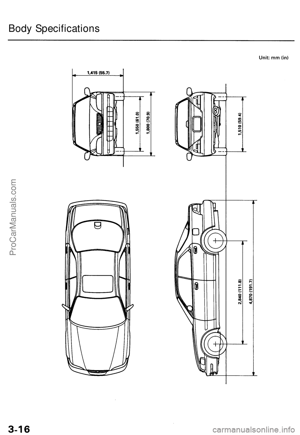 ACURA TL 1995  Service Owners Manual 
Body SpecificationsProCarManuals.com 
