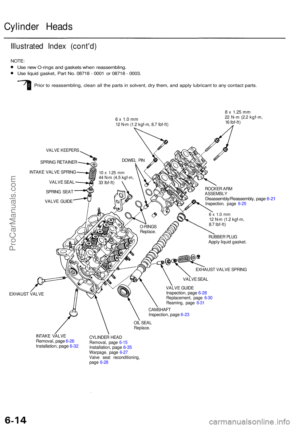 ACURA TL 1995 Service Manual PDF Cylinder Head s
Illustrate d Inde x (cont'd )
NOTE:
Use ne w O-ring s an d gasket s whe n reassembling .
Use liqui d gasket , Par t No . 0871 8 - 000 1 o r 0871 8 - 0003 .
Prior t o reassemblin ACURA TL 1995 Service Manual PDF Cylinder Head s
Illustrate d Inde x (cont'd )
NOTE:
Use ne w O-ring s an d gasket s whe n reassembling .
Use liqui d gasket , Par t No . 0871 8 - 000 1 o r 0871 8 - 0003 .
Prior t o reassemblin