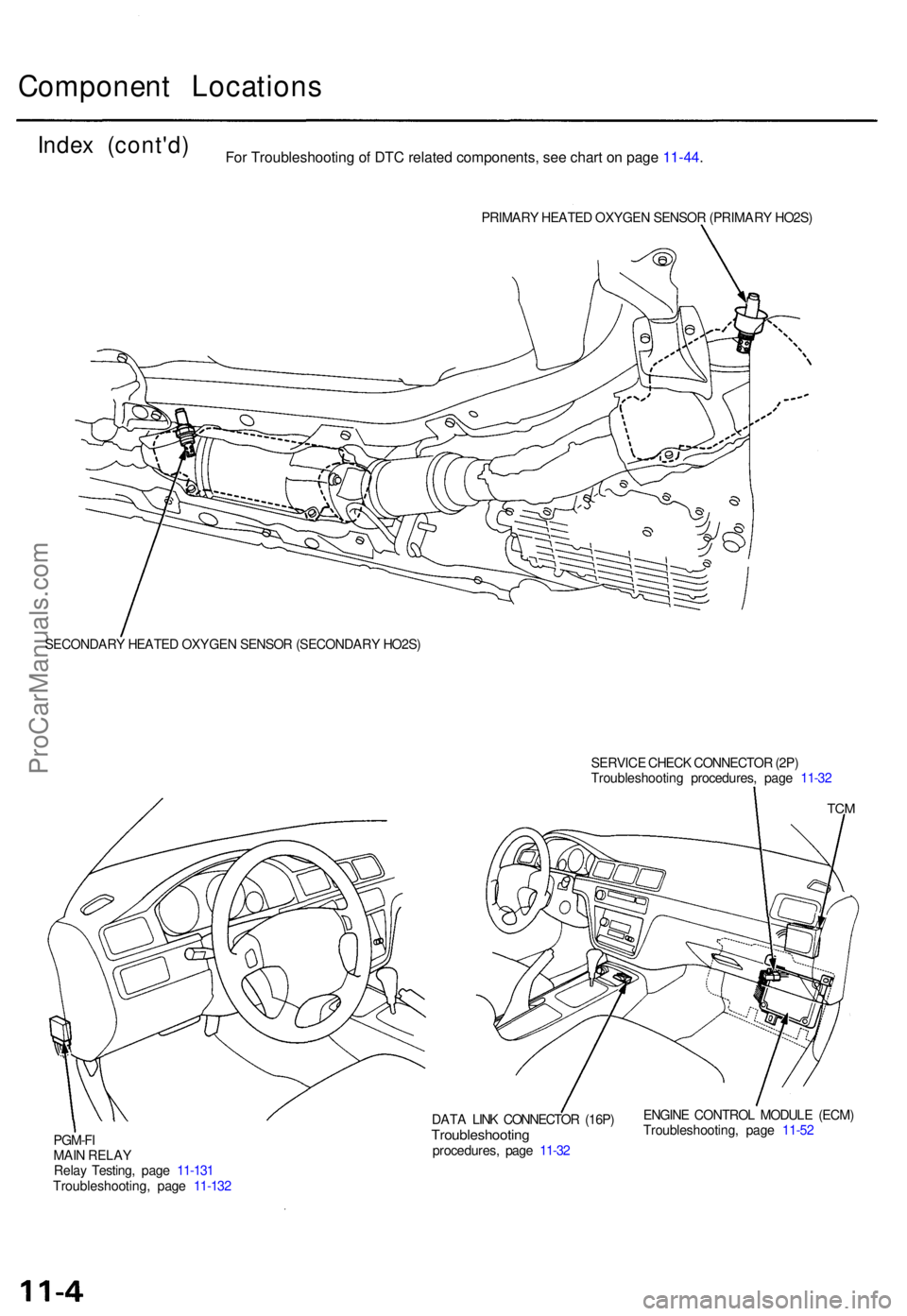ACURA TL 1995 Service Repair Manual Component Location s
Index (cont'd )
PRIMARY HEATE D OXYGE N SENSO R (PRIMAR Y HO2S )
SECONDAR Y HEATE D OXYGE N SENSO R (SECONDAR Y HO2S )
SERVICE CHEC K CONNECTO R (2P )
Troubleshootin g procedu ACURA TL 1995 Service Repair Manual Component Location s
Index (cont'd )
PRIMARY HEATE D OXYGE N SENSO R (PRIMAR Y HO2S )
SECONDAR Y HEATE D OXYGE N SENSO R (SECONDAR Y HO2S )
SERVICE CHEC K CONNECTO R (2P )
Troubleshootin g procedu