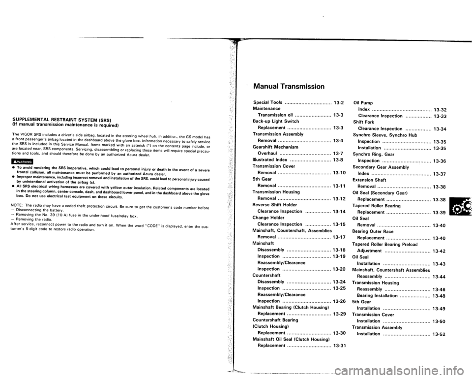 ACURA VIGOR 1993 Service Repair Manual ACURA VIGOR 1993 Service Repair Manual