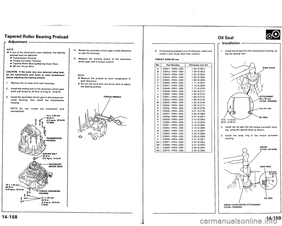 ACURA VIGOR 1993  Service Repair Manual 