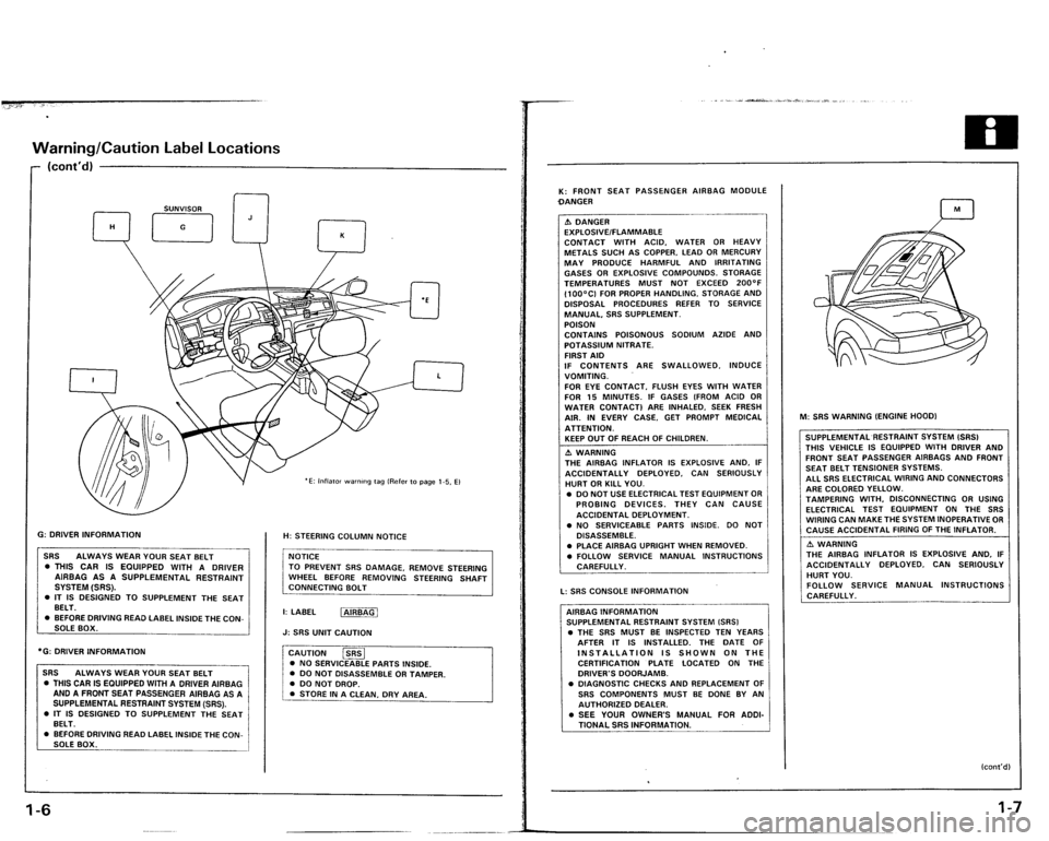 ACURA VIGOR 1993  Service Repair Manual 