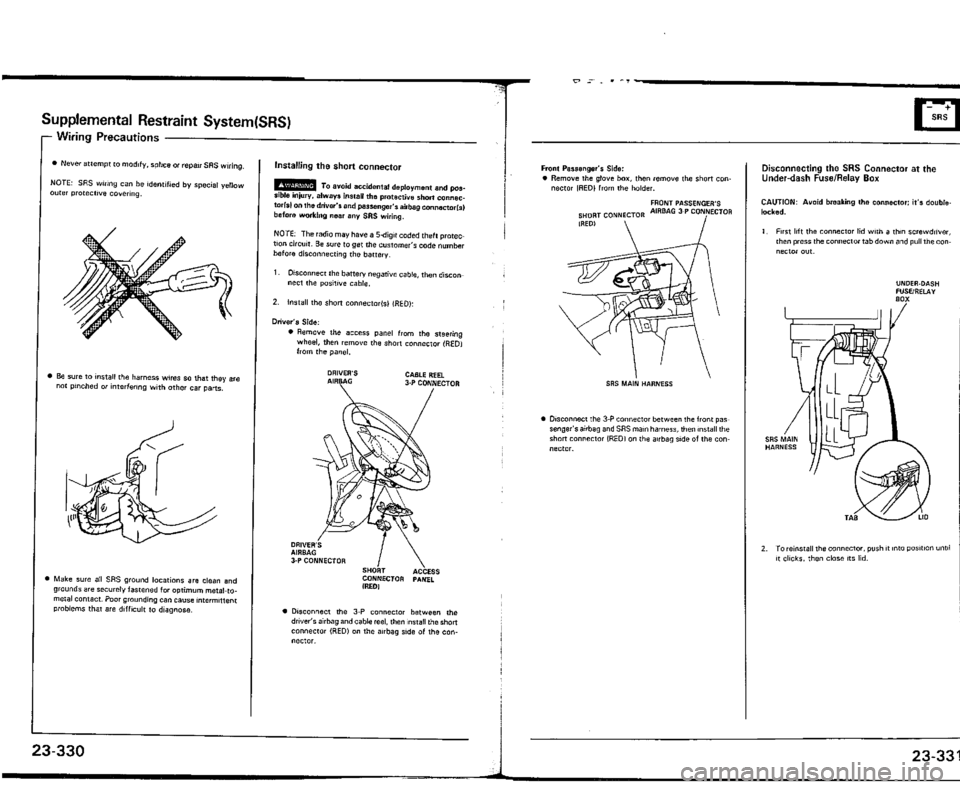 ACURA VIGOR 1993  Service Repair Manual 