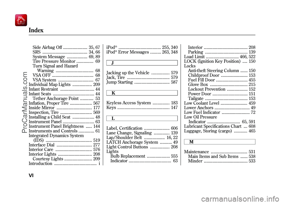 ACURA ZDX 2010 Owners Manual Side Airbag Off
....................
35, 67
SRS
.....................................
34, 66
System Message
.................
69, 89
Tire Pressure Monitor
..............
69
Turn Signal and Hazard Warn ACURA ZDX 2010 Owners Manual Side Airbag Off
....................
35, 67
SRS
.....................................
34, 66
System Message
.................
69, 89
Tire Pressure Monitor
..............
69
Turn Signal and Hazard Warn