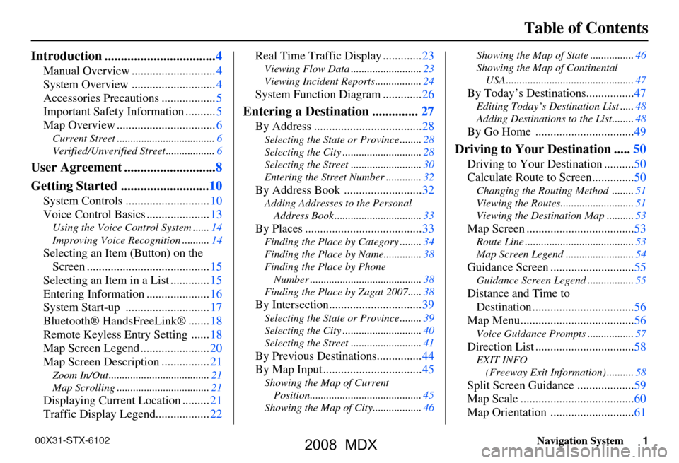 Acura MDX 2008  Navigation Manual 