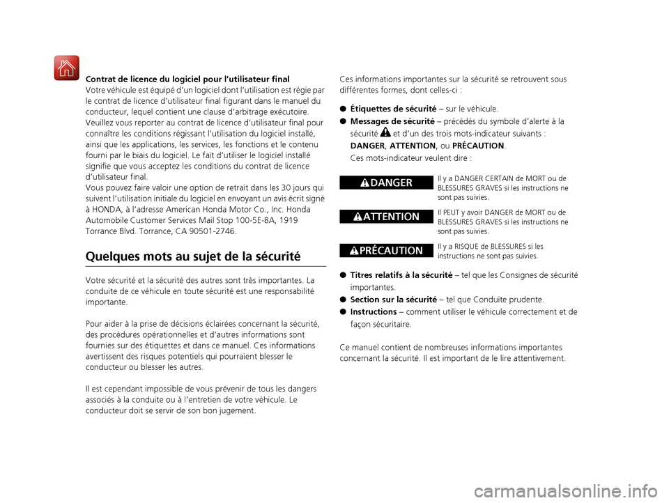 Acura RDX 2018 Manuel du propriétaire (in French) Contrat de licence du logiciel pour l’utilisateur final
Votre véhicule est équipé d’un logiciel dont l’utilisation est régie par
le contrat de licence d’utilisateur final figurant dans l Acura RDX 2018 Manuel du propriétaire (in French) Contrat de licence du logiciel pour l’utilisateur final
Votre véhicule est équipé d’un logiciel dont l’utilisation est régie par
le contrat de licence d’utilisateur final figurant dans l