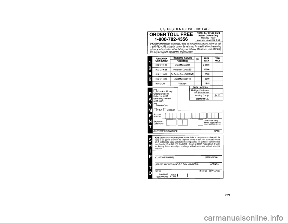 Mercury Grand Marquis 1996  Owners Manuals 229 [AC02800( G )12/94]
thirty-six pica chart:0011330-A
File:rcacg.ex
Update:Tue Jan 30 08:03:11 1996 