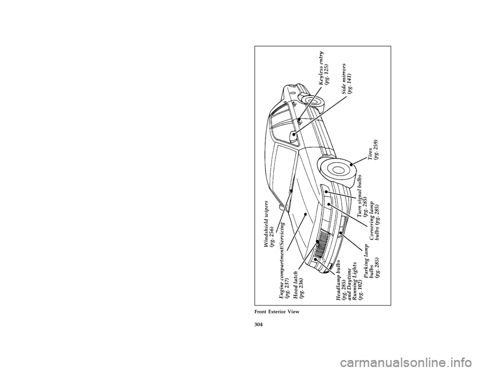 Mercury Grand Marquis 1996  Owners Manuals 304 [QI03200( G )05/95]
full page art:0011127-CFront Exterior View
File:rcqig.ex
Update:Tue Jan 30 07:49:09 1996 