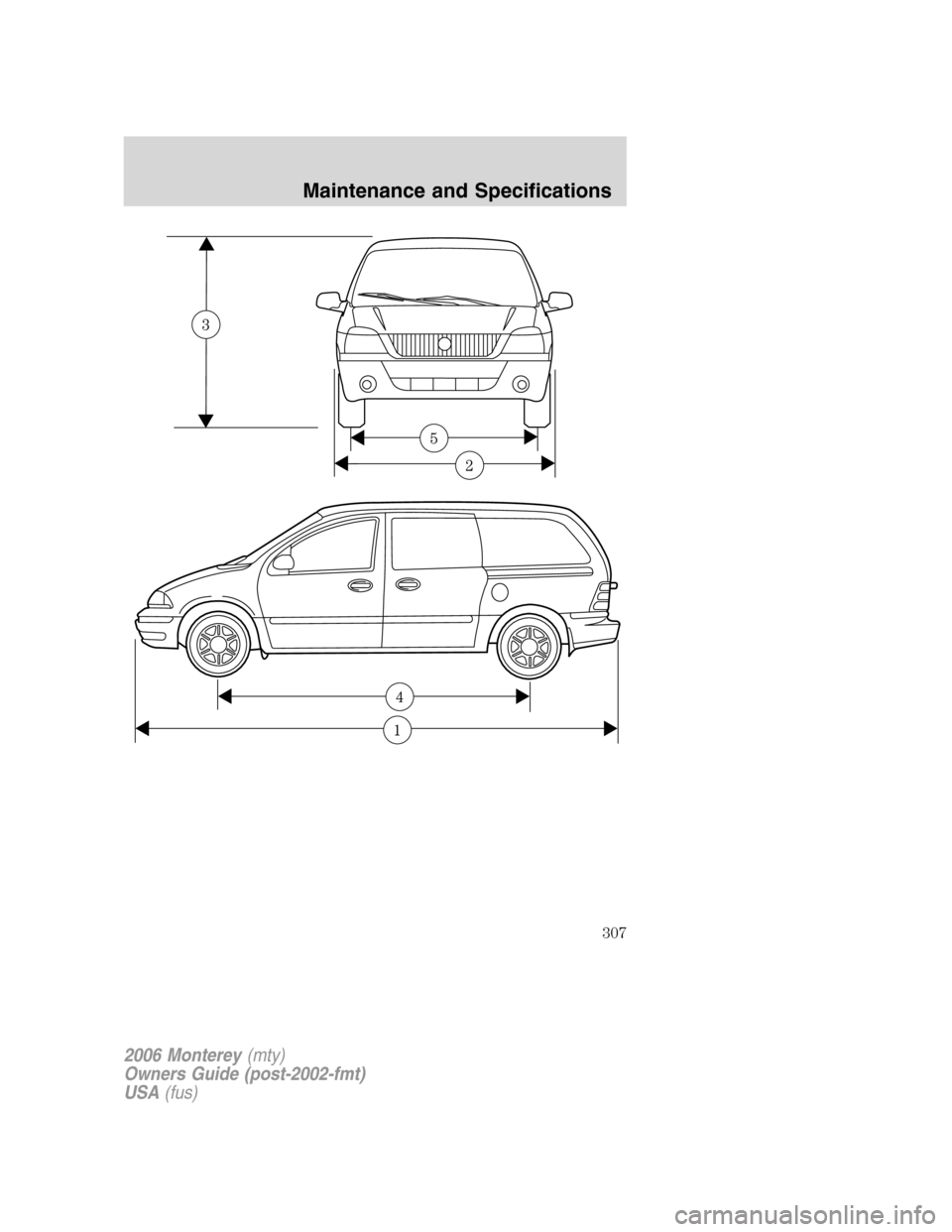 Mercury Monterey 2006 Owners Manuals 2006 Monterey(mty)
Owners Guide (post-2002-fmt)
USA(fus)
Maintenance and Specifications
307 Mercury Monterey 2006 Owners Manuals 2006 Monterey(mty)
Owners Guide (post-2002-fmt)
USA(fus)
Maintenance and Specifications
307