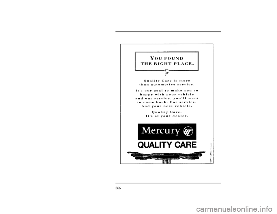 Mercury Villager 1997  Owners Manuals 366
[AC03500(ALL)]
thirty-four pica
chart:MERCADVILFile:15vxacn.ex
Update:Thu May 30 10:00:11 1996 