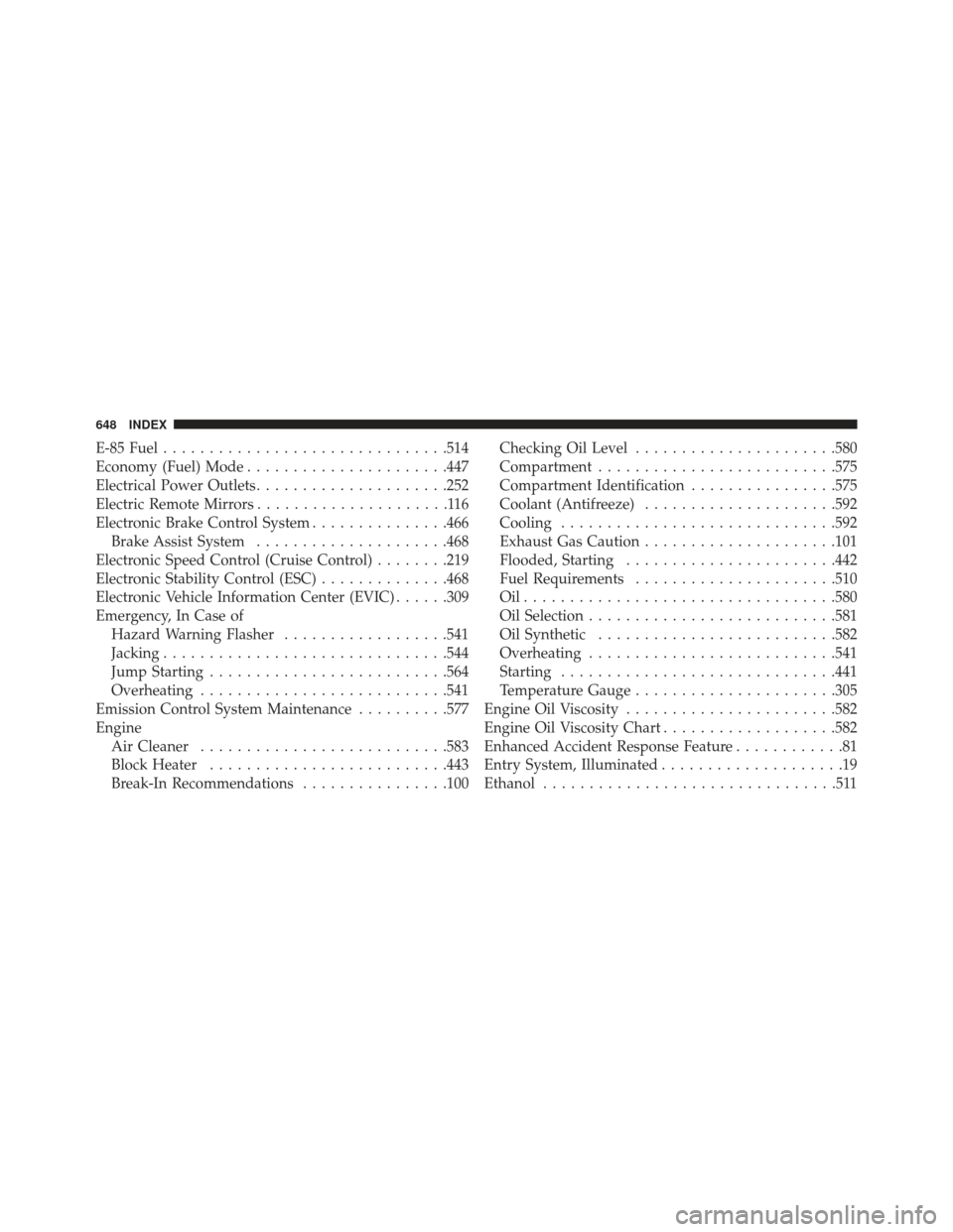 Ram Cargo Van 2014 Owners Manual E-85 Fuel.............................. .514
Economy (Fuel) Mode ..................... .447
Electrical Power Outlets .....................252
Electric Remote Mirrors .....................116
Electroni Ram Cargo Van 2014 Owners Manual E-85 Fuel.............................. .514
Economy (Fuel) Mode ..................... .447
Electrical Power Outlets .....................252
Electric Remote Mirrors .....................116
Electroni