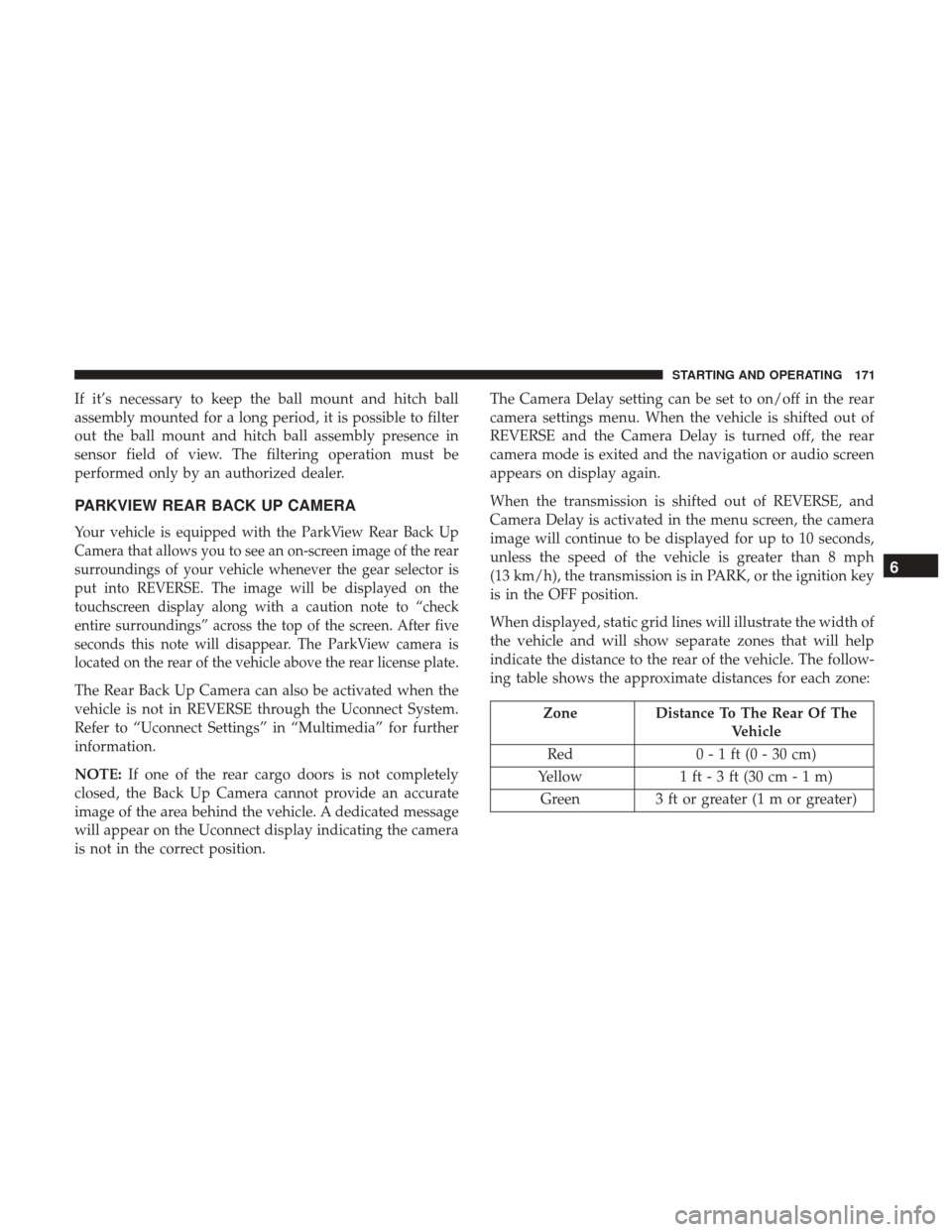 Ram ProMaster City 2019 Owners Manual If it’s necessary to keep the ball mount and hitch ball
assembly mounted for a long period, it is possible to filter
out the ball mount and hitch ball assembly presence in
sensor field of view. The Ram ProMaster City 2019 Owners Manual If it’s necessary to keep the ball mount and hitch ball
assembly mounted for a long period, it is possible to filter
out the ball mount and hitch ball assembly presence in
sensor field of view. The