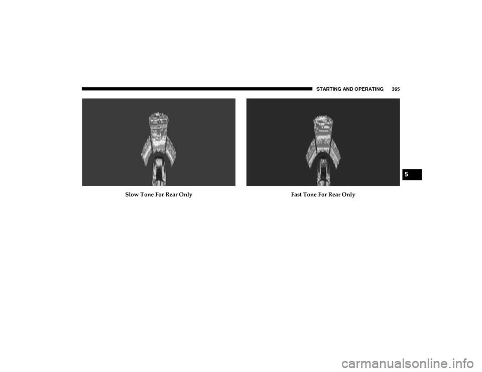 Ram 1500 2020  Owners Manual STARTING AND OPERATING 365
Slow Tone For Rear OnlyFast Tone For Rear Only
5
2020_DT_1500_OM_US.book  Page 365   