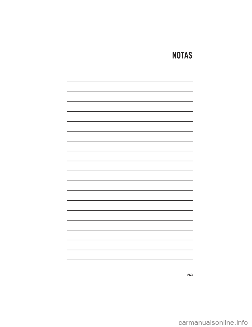 Ram 1500 2014 Guide dutilisateur (in French) NOTAS
263 Ram 1500 2014 Guide dutilisateur (in French) NOTAS
263
