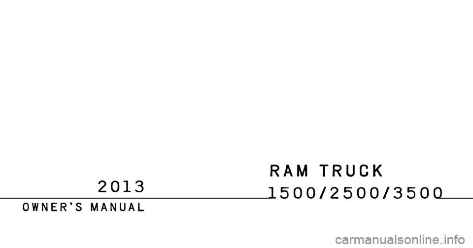 Ram 1500 2013  Owners Manual 