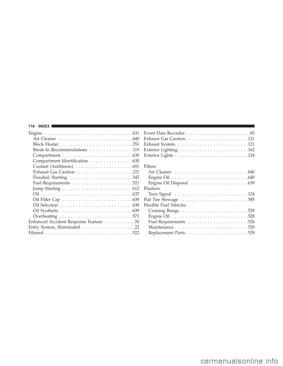 Ram 1500 2013 Workshop Manual Engine................................ .631
Air Cleaner .......................... .640
Block Heater ......................... .351
Break-In Recommendations ................119
Compartment ...........