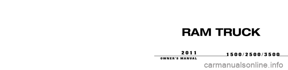 Ram 2500 2011  Owners Manual 